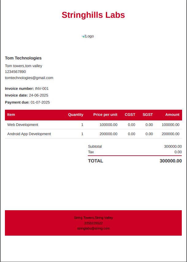 Scarlet Red CGST-SGST